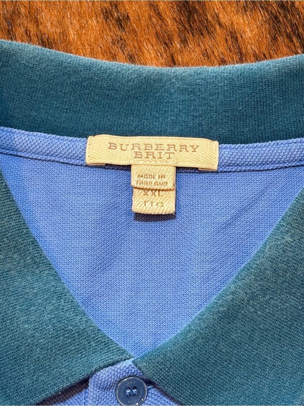 Men Burberry Polo Shirt Casual Pullover Gravenhurst Bright Hydrangea Size XXL - Picture 4 of 12